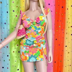 Colorful Floral Mini Dress